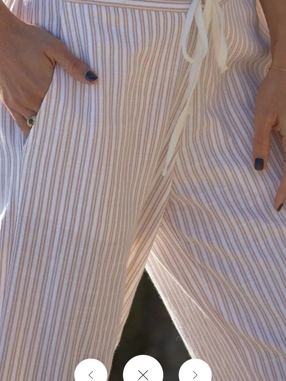 Lovestitch Nessa Striped Wide-Leg Drawstring Pants